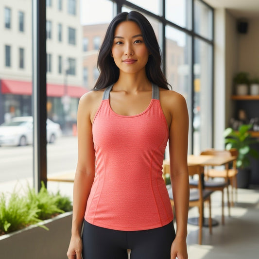 MPG Pink Orange Gray Racerback Sports Activewear Support Bra Tank Top Small