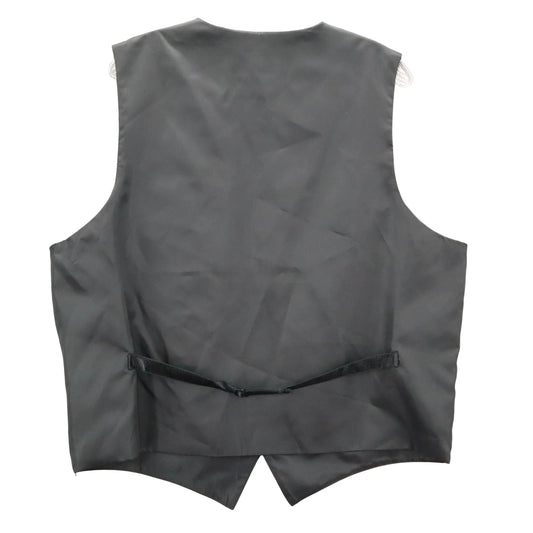 Brandon Michael Black 5 Button Point Waistcoat Tuxedo Formal Suit Vest L 46R