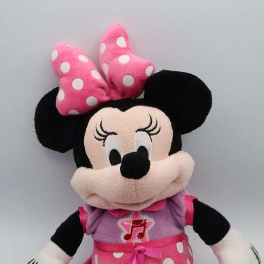 Disney Minnie Mouse Plush Doll 15" Pink Polka Dot Dress Bow Stuffed Toy Gift