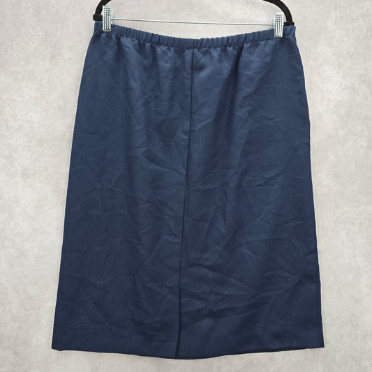Navy Blue Executive Knee Length Pencil Skirt Plus 14