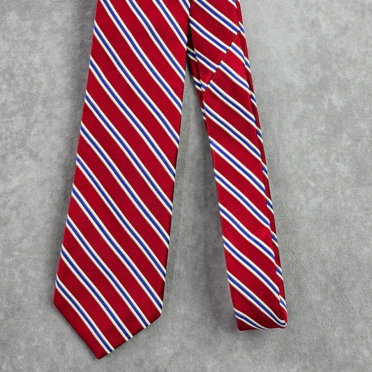 Eagle Red Blue White Stripe Repp Executive Christmas 100% Silk Men's Neck Tie