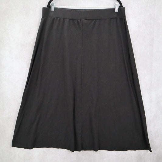 Faded Glory Black Midi Stretch Casual Relaxed Flare Skirt Plus 18W 20W 2X