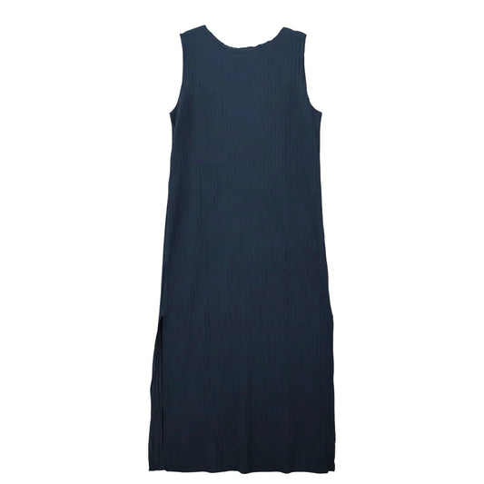 Aritzia Blue Ribbed Slit Sleeveless Midi Preppy Business Casual Cocktail Dress L