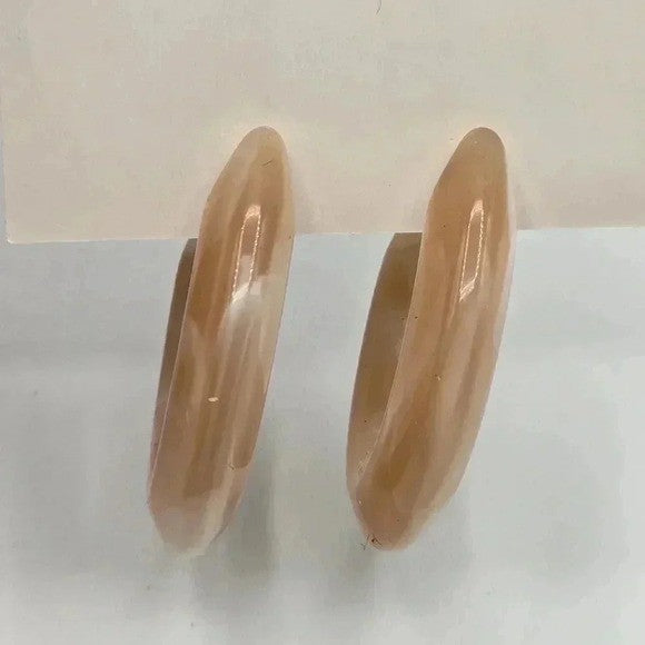 Brown Half Hoop Circle Boho Retro Fashion Jewelry Earrings E07