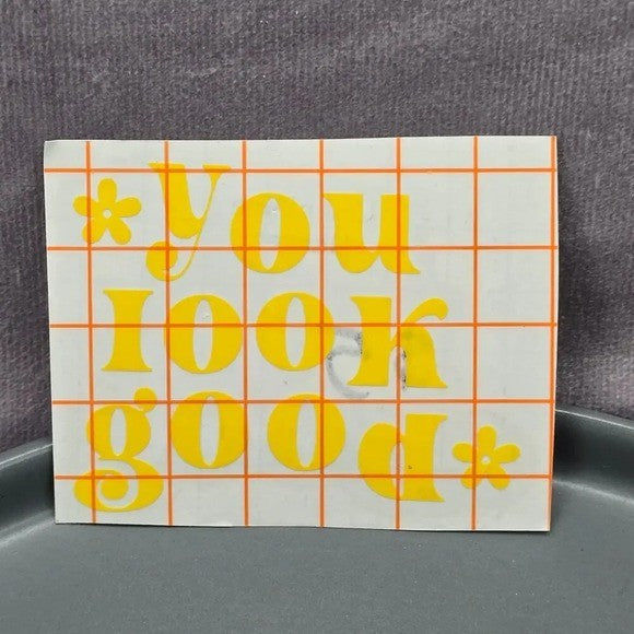 You Look Good Yellow Mirror Decal Vinyl Stickers Peel and Stick Affirmation