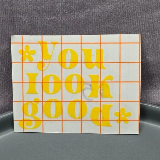 You Look Good Yellow Mirror Decal Vinyl Stickers Peel and Stick Affirmation