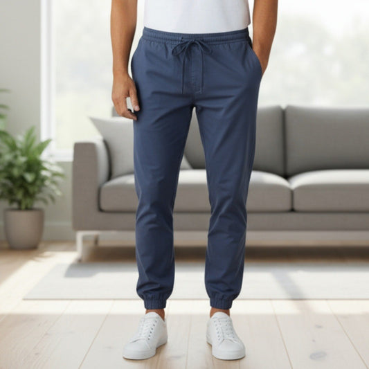 Old Navy Blue Jogger Pull On Elastic Trouser Cargo Cotton Tapered Mens Pants XL
