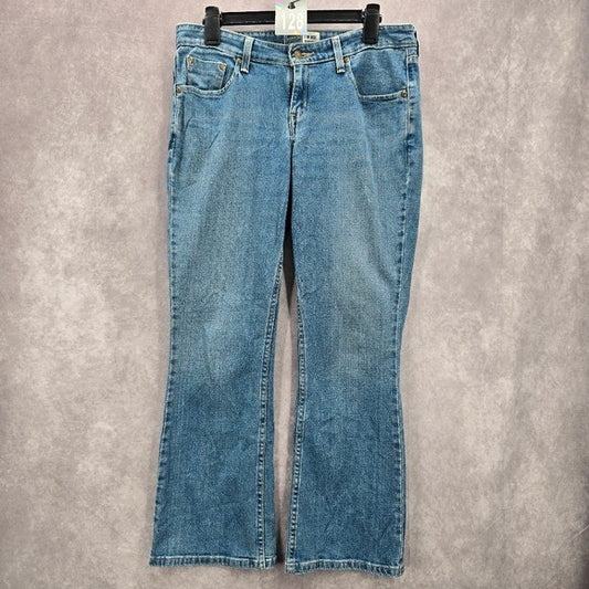 Levi's Strauss Blue Low Rise Bootcut Flare Blue Denim Pants Jeans Short 8