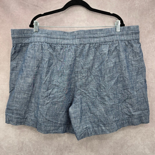 BCG Plus Lifestyle Cuff Chambray Medieval Blue Shorts Size 3X NWT