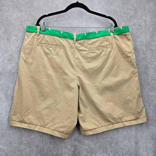Merona Bermuda Cotton Tan Brown Shorts Pants Green Belt Bottoms 18
