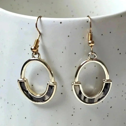 Silver Circle Dangle Hook Hoop Boho Retro Fashion Jewelry Earrings E78