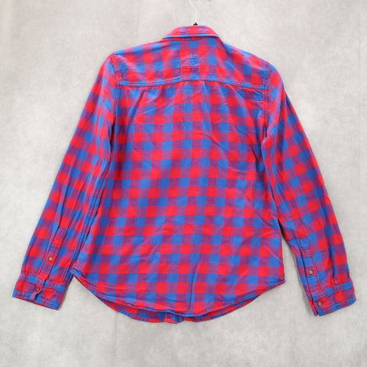 Hollister Red Flannel Plaid Vintage Y2K Gingham Buffalo 90s Urban Shirt Large