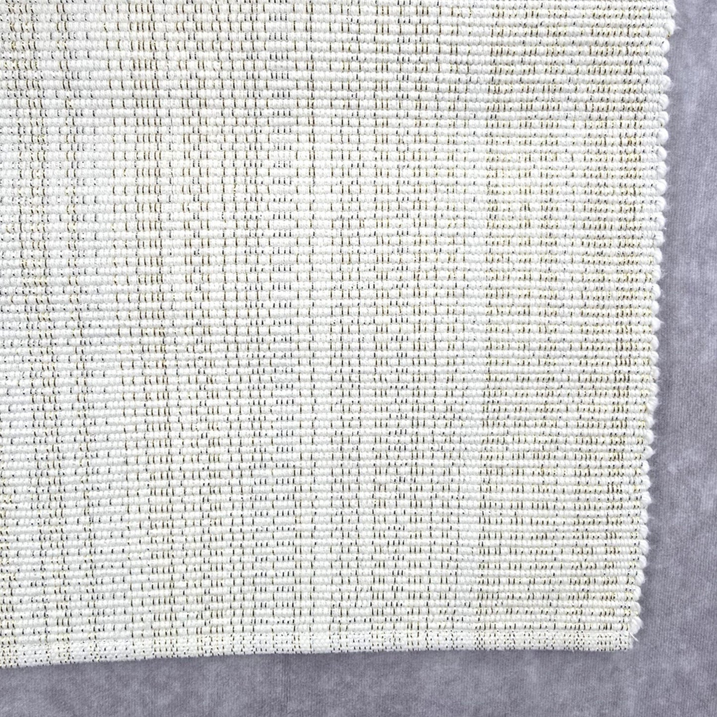Cream Metallic Gold Scallop Edge Rectangle Long Holiday Table Runner 70" X 13"