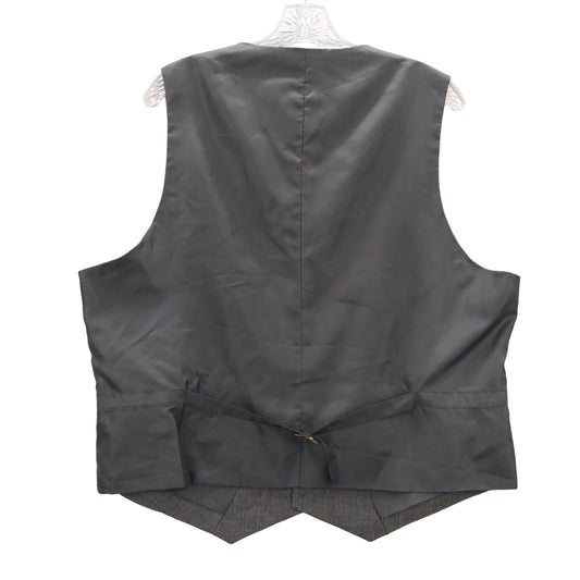 Gray Plaid 5 Button Point Bottom Waistcoat Formal Tuxedo Suit Vest 44S XL