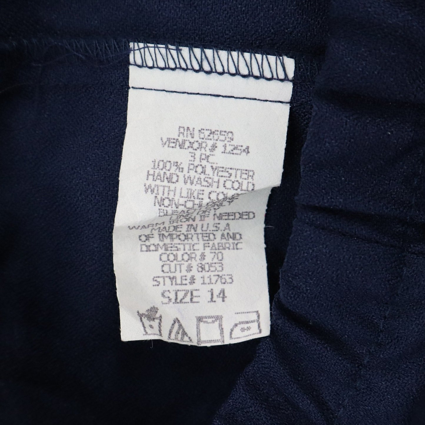 Navy Blue Pencil Secretary Business Casual Pull On Elastic Knee Length Skirt 14