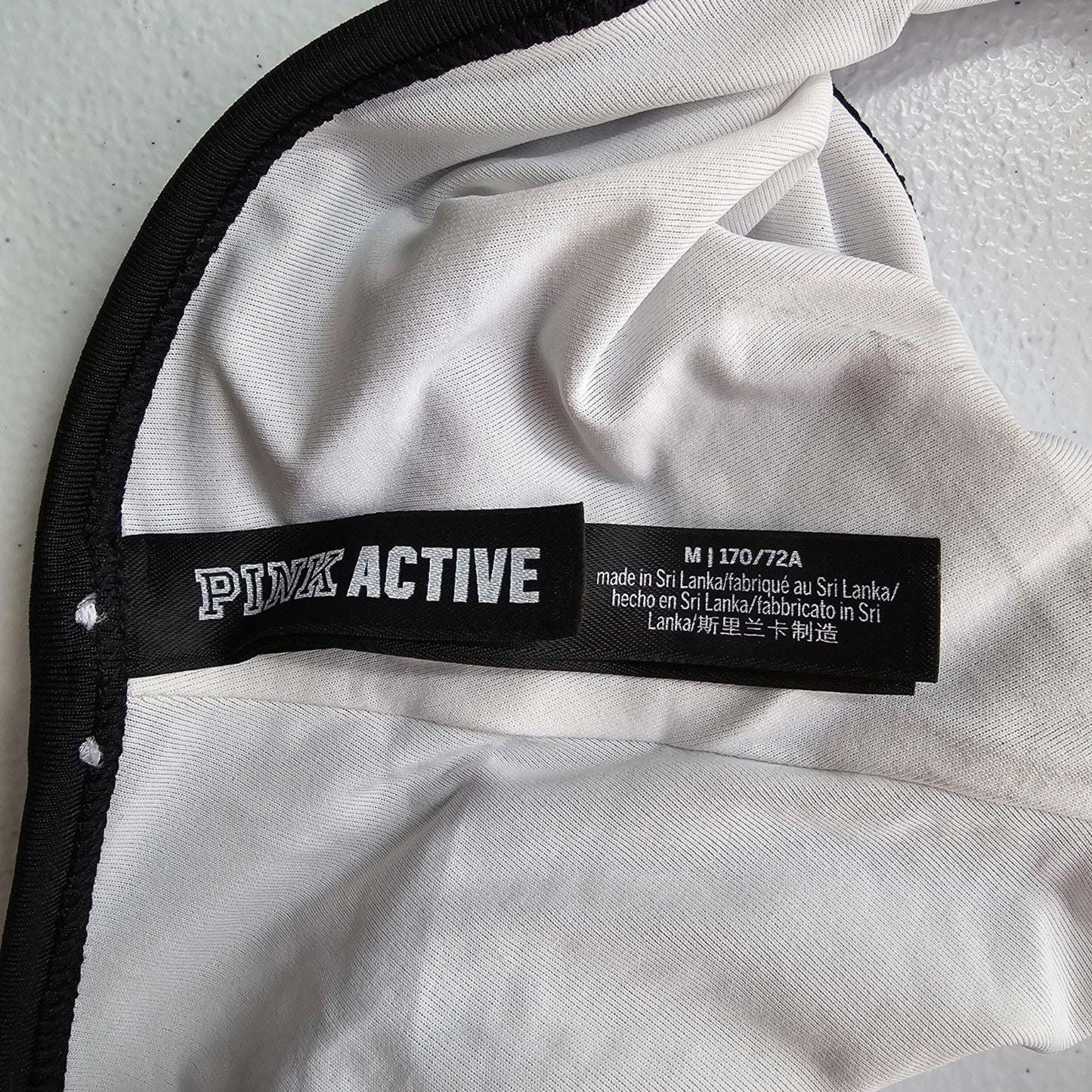 Victoria Secret Pink Active White Black Cheeky Bikini Bottoms Swim Size Medium