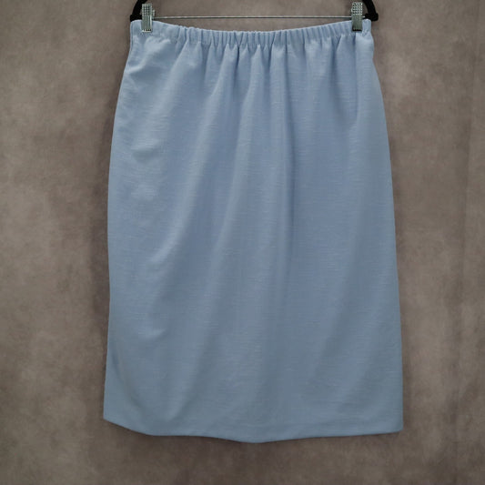 Blue Pull On Preppy Chic Vintage Secretary Business Casual Work Skirt Plus 18