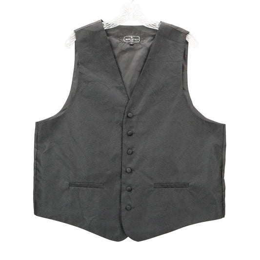 Bruno Piattelli Black Checker 6 Button Waistcoat Tuxedo Formal Suit Vest 46R L