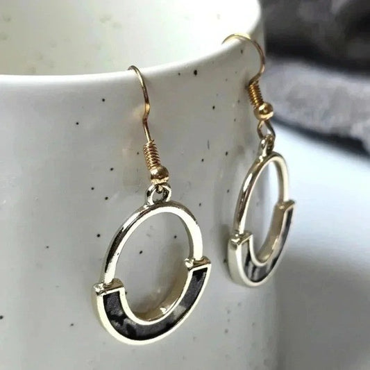 Silver Circle Dangle Hook Hoop Boho Retro Fashion Jewelry Earrings E78