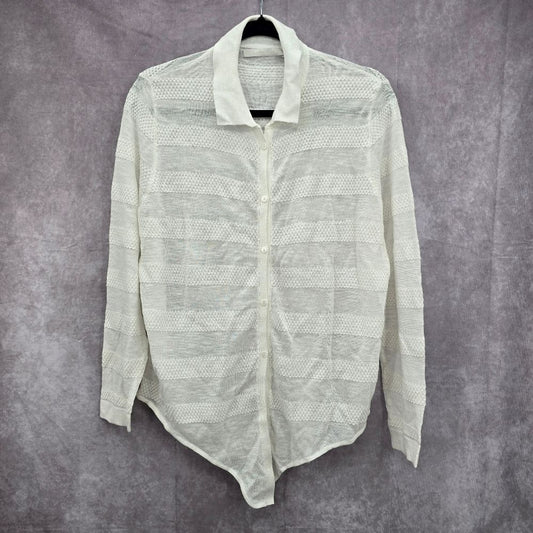 One Grey Day Revolve Long Sleeve Top Blouse Button Up Cardigan Collar Size XS