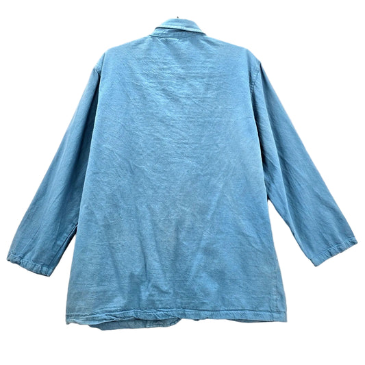 Chico's Design Blue Pea Casual Button Front Coat Jacket Cotton Extra Large XL