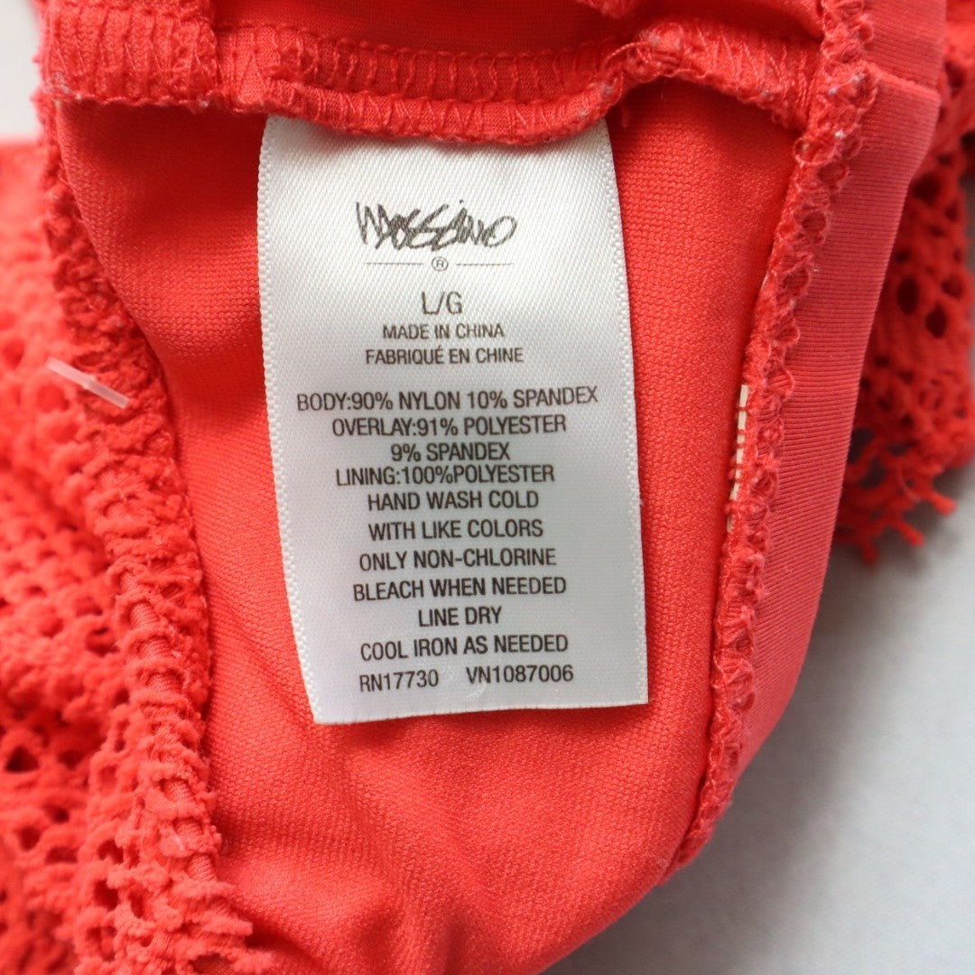 Mossimo Orange Eyelet Swim Sports Bra Beach Bralette Bikini Top L Large