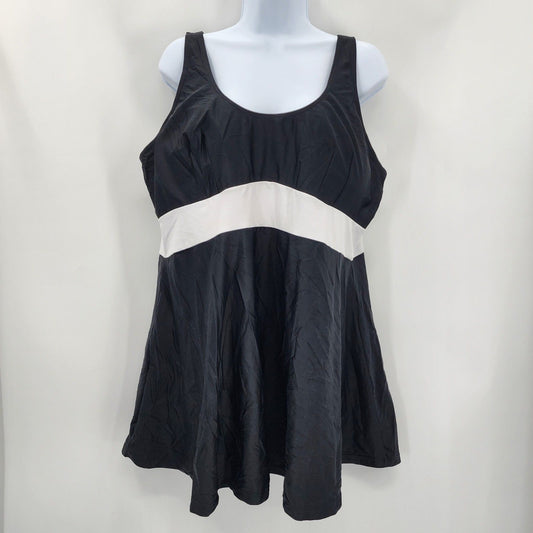 Shein Black White Tankini Swimwear Swim Suit Bathing Padded Bra Top Plus XXL