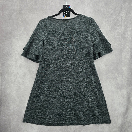 Bobbie Brooks Gray Fir Flare Chic Business Boho Y2K Casual Dress Small