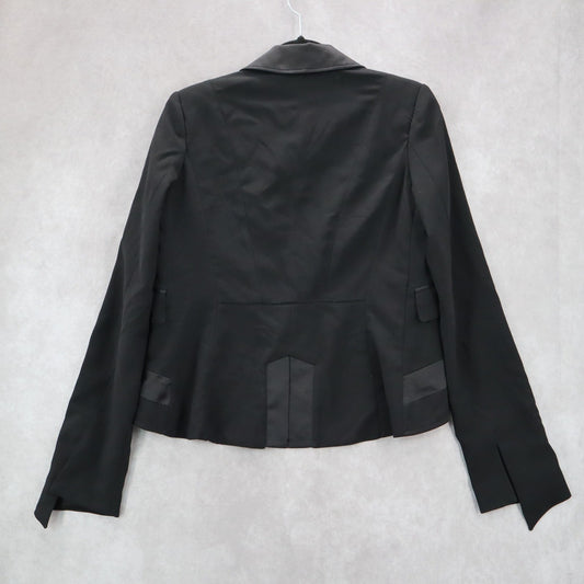 Arden B Black Tuxedo Peak Formal Cocktail Wedding Coat Jacket Blazer Medium