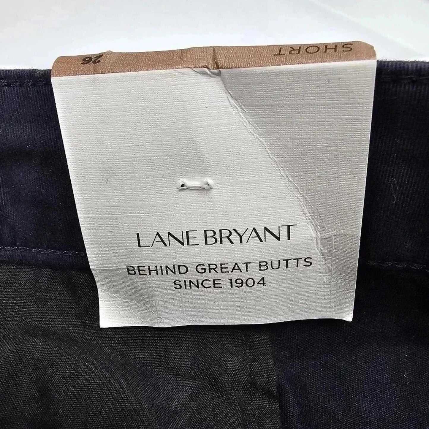 Lane Bryant Navy Blue Cotton Flat Womens Preppy Front Shorts Size 26 3X NWT