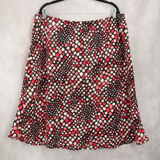 George Polka Dot Pull On Retro Chic Flowy Flare Festival Swing Skirt Plus 22/24W