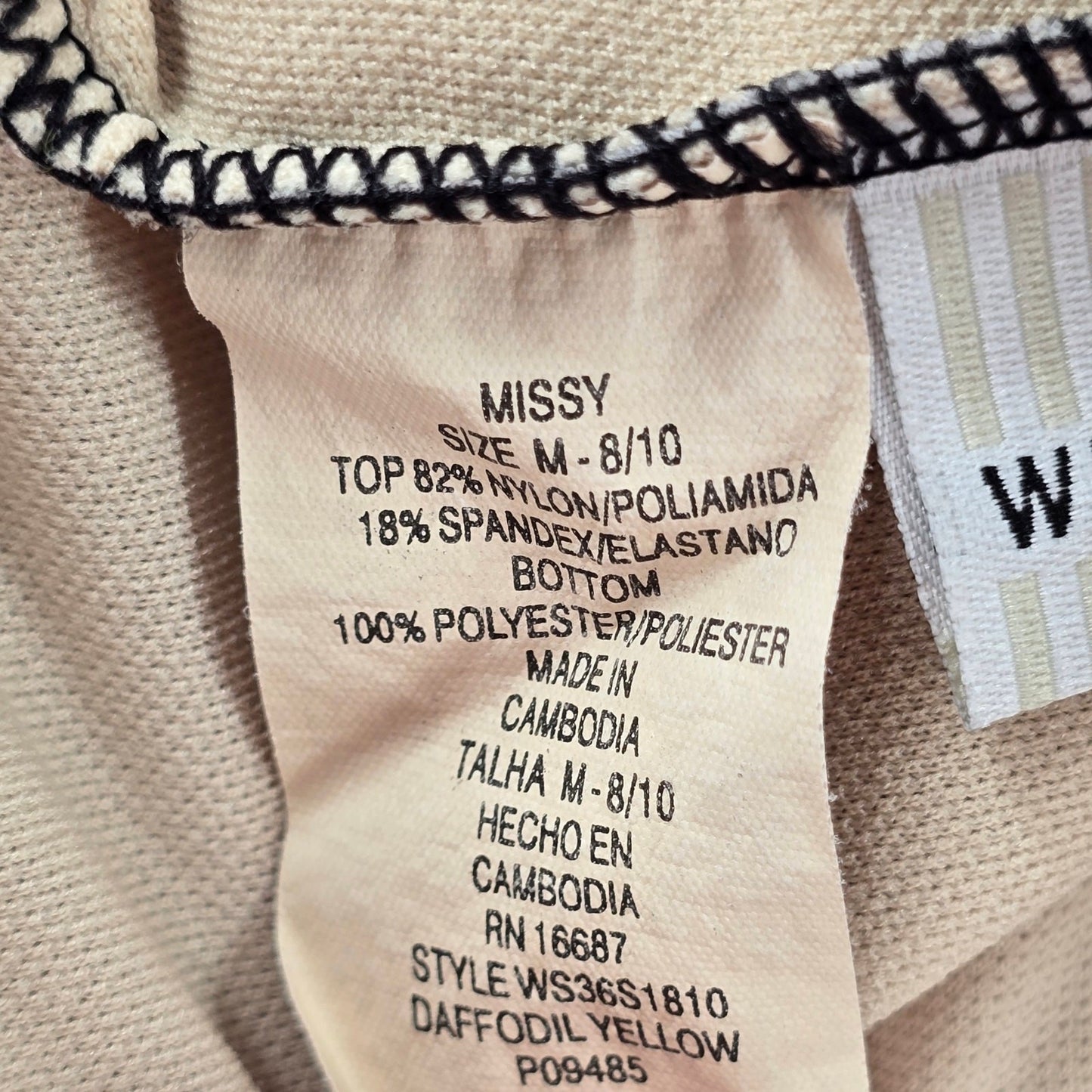 White Stag Yellow Floral Crop Padded Swimwear Tankini Tank Top Medium M 8/10