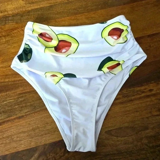 Shade & Shore Avocado Print Bikini Bottoms Swimwear Swimsuit Medium