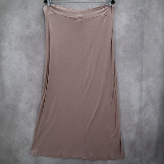 Hot Ginger Tan Stretch Long Straight Pencil Tube Maxi Flare Skirt Plus 2X