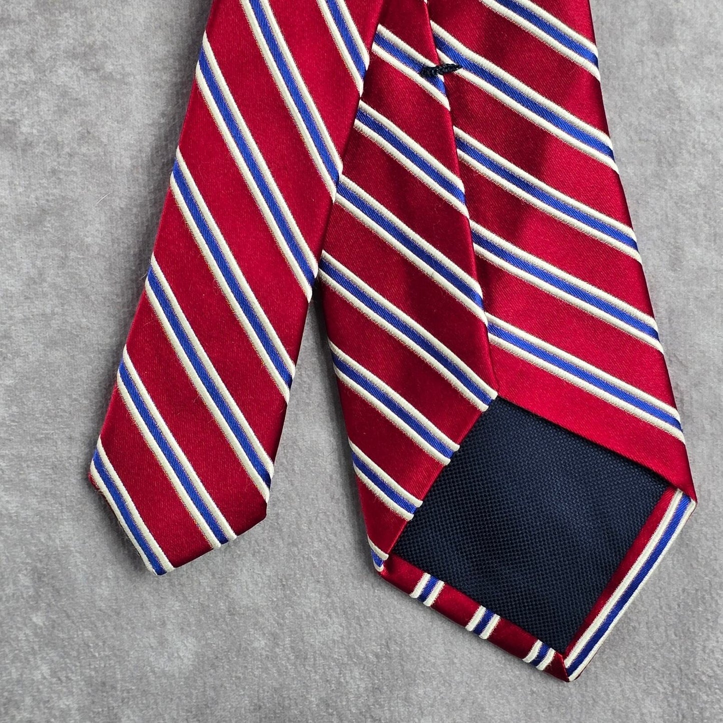 Eagle Red Blue White Stripe Repp Executive Christmas 100% Silk Men's Neck Tie