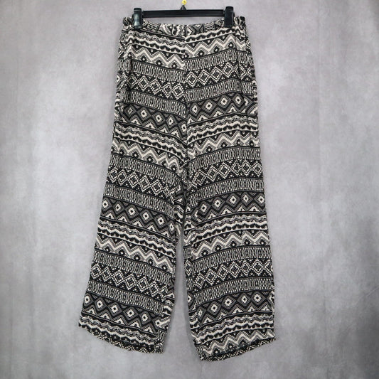 Adam Levine Back Geometric Wide Leg Boho Pull On Elastic Lounge Pants Medium