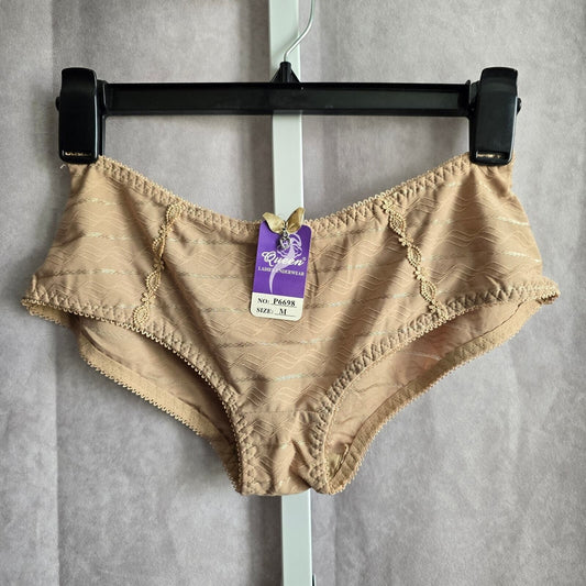 Nude Tan Lace Elastic Pull On Flirty Ladies Underwear NWT M Medium