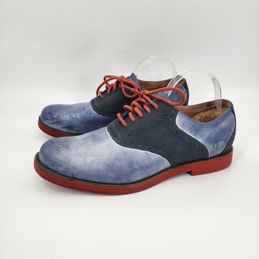 UGG Australia Men's Blue Orange Dress Shoe Leather Oxford Size 11.5 S/N 1002479