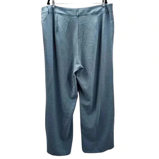 Shein Blue Wide Leg Dress Pants Executive Business Casual Bottoms Size 4XL