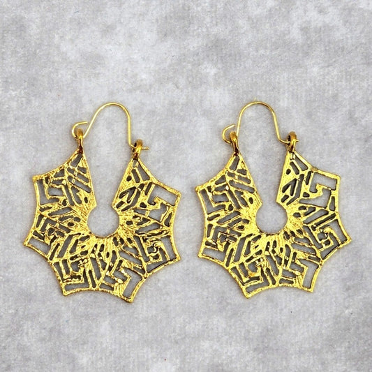 Gold Leaf Floral Star Web Hook Boho Retro Dangle Earrings Fashion Jewelry JB2-7