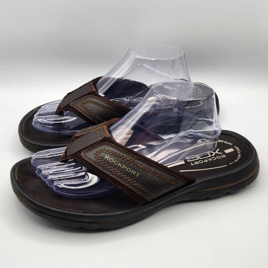 Rockport XCB Brown Mens Slide Flip Flop Shock Absorbing Sandals Size 8