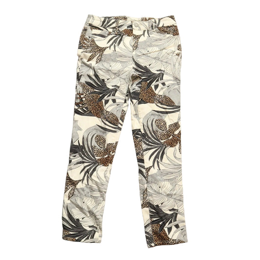 Chicos White Floral Girlfriend Slim Ankle Beach Colorful Animal Print Pants 00R