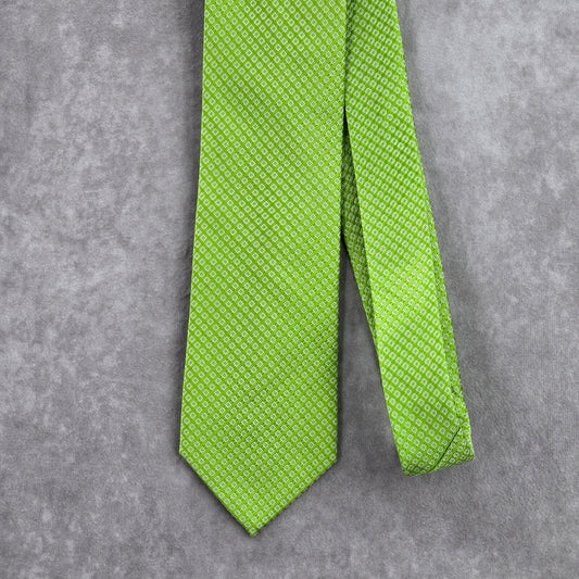 Croft & Barrow Green Plaid Geometric 100% Silk Men's Neck Tie Executive Party
