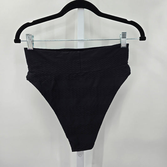 Aerie Black Bikini Bottom High Waist Swimwear Swimsuit Size Medium