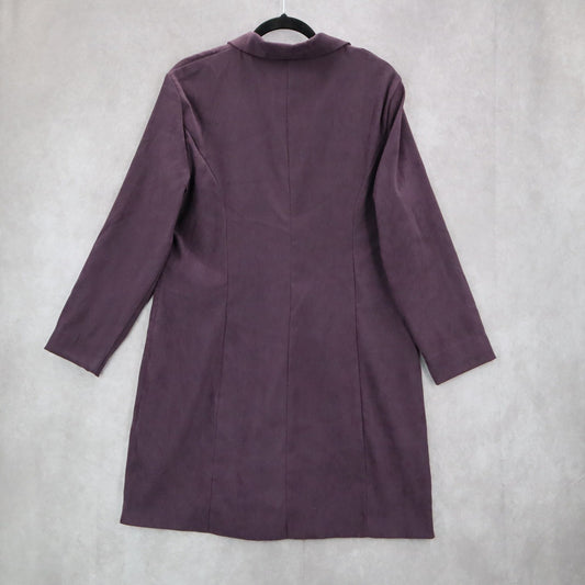 Sag Harbor Dress Purple Notch Business Formal Trench Coat Jacket Blazer 12