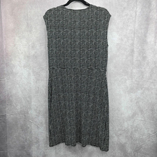 Michael by Michael Kors Black White Print Wrap Dress Large