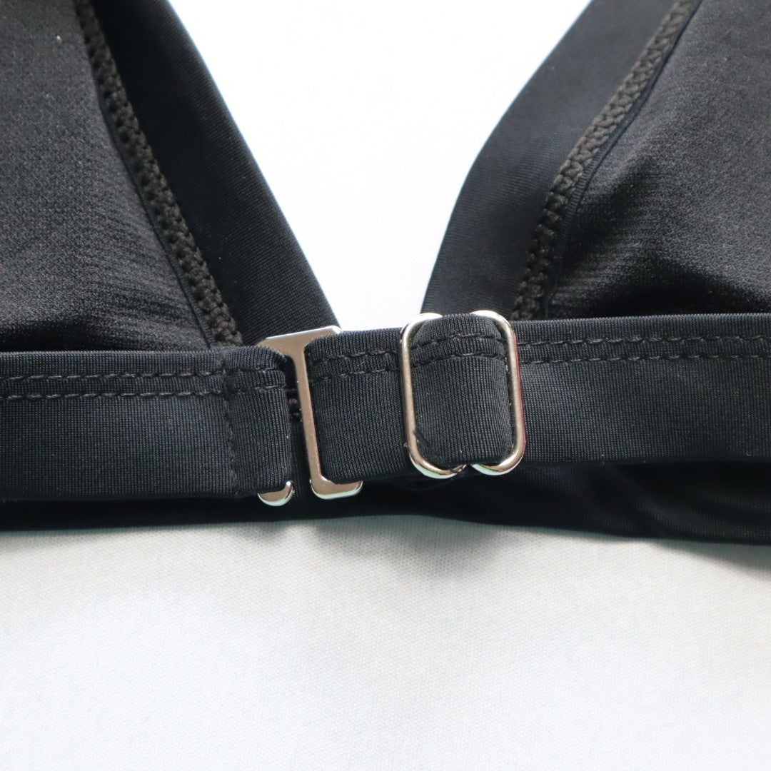 Heat Black Padded Classic Swim Sports Bra Beach Bralette Bikini Top L Large