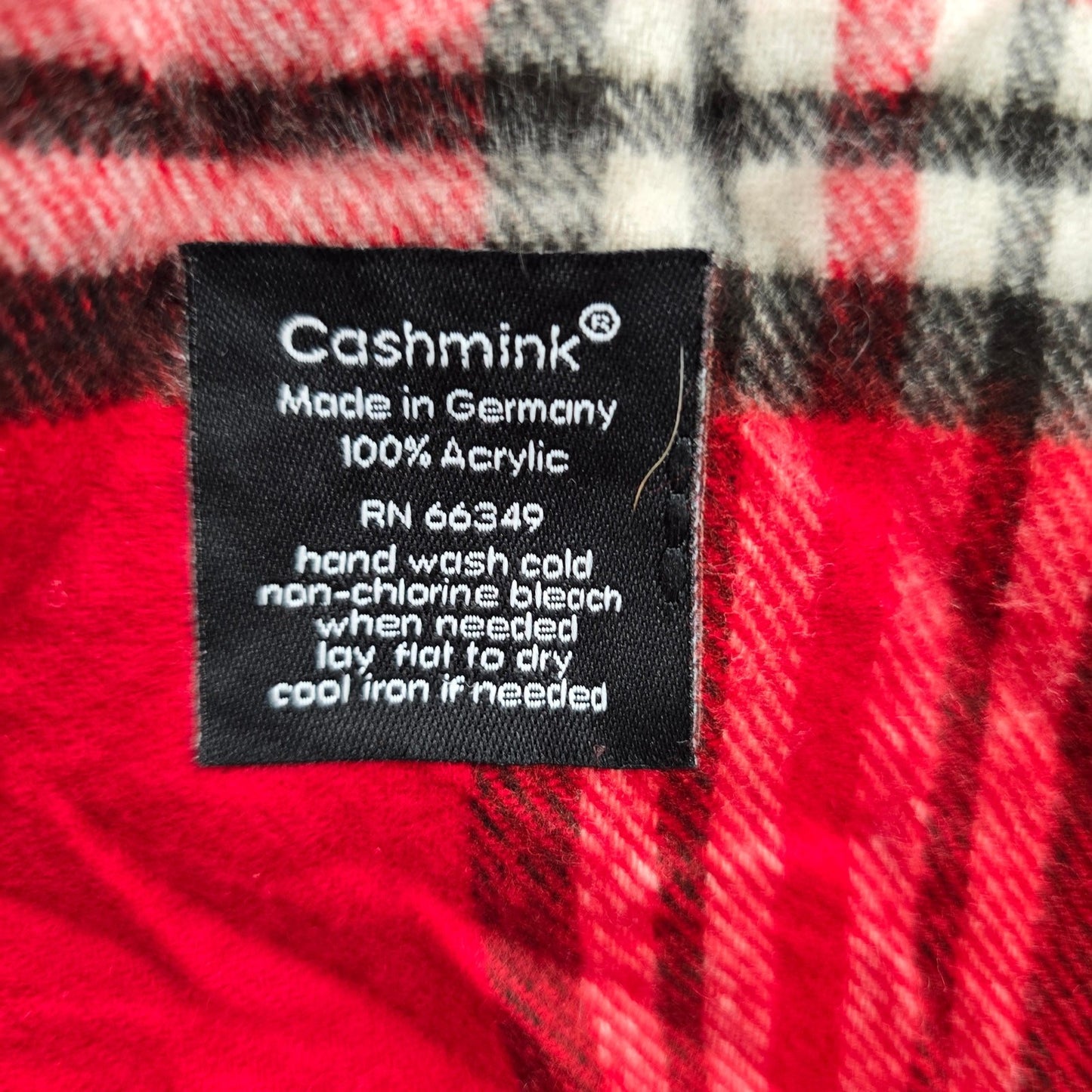 Cashmink Red Plaid Tartan Fringe Wrap Angela Pencil Patch Shawl Scarves Scarf
