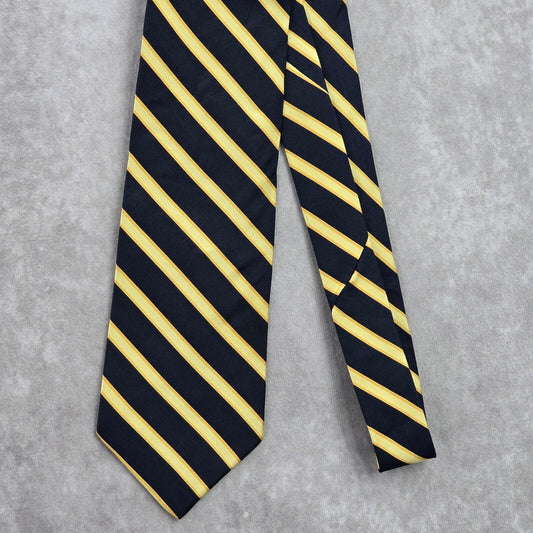 Jones New York Blue Yellow Stripe Geometric Repp 100% Silk Men's Neck Tie NWOT