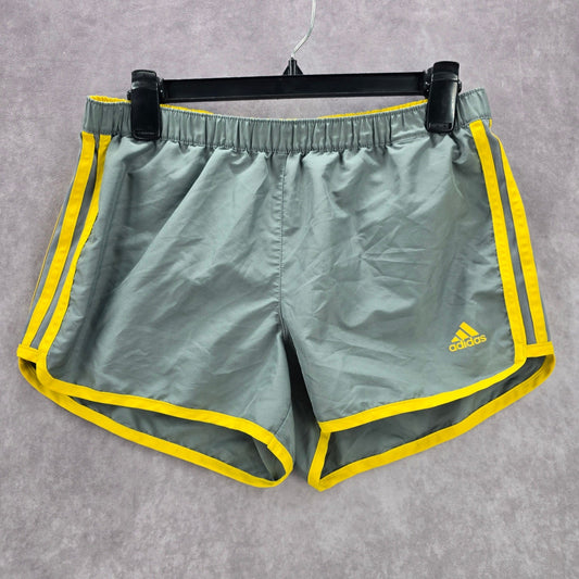 Adidas Gray Yellow Running Athletic Active Climalite Pants Shorts Small
